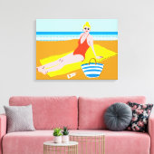 Beachy Keen - Geel Canvas Afdruk (Insitu (Woonkamer))
