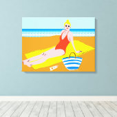 Beachy Keen - Geel Canvas Afdruk (Insitu (Houten vloer))