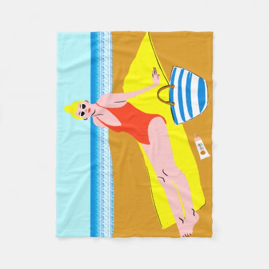 Beachy Keen - Geel Fleece Deken (Voorkant)