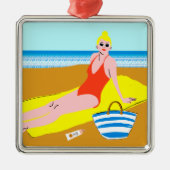 Beachy Keen - Geel Metalen Ornament (Voorkant)