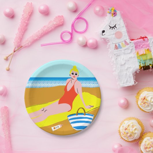 Beachy Keen - Geel Papieren Bordje (Feest)