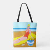 Beachy Keen - Geel Tote Bag (Achterkant)