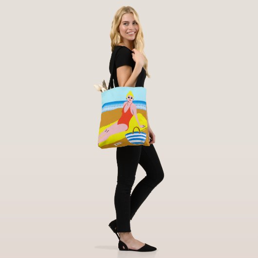 Beachy Keen - Geel Tote Bag (Op model)