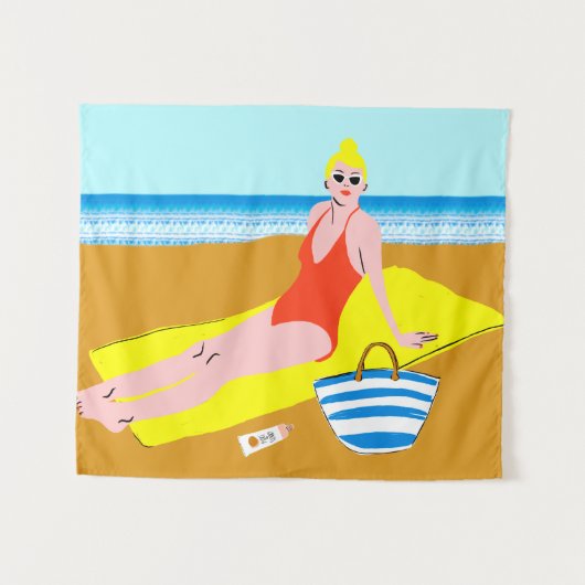 Beachy Keen - Geel Wandkleed (Voorkant (horizontaal))