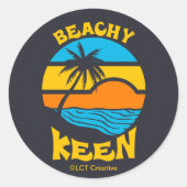 Beachy Keen Ronde Sticker (Voorkant)