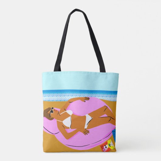 Beachy Keen - Roze Tote Bag (Achterkant)