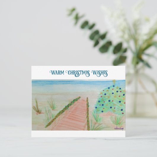 Beachy Kerstmis Feestdagenkaart (Staand voorkant)