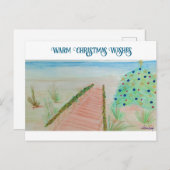 Beachy Kerstmis Feestdagenkaart (Voorkant / Achterkant)