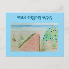 Beachy Kerstmis Feestdagenkaart