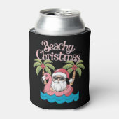 Beachy Kerstmis Tropische vakantie Santa Beach Blikjeskoeler (Blikje Voorkant)