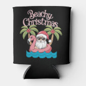 Beachy Kerstmis Tropische vakantie Santa Beach Blikjeskoeler (Voorkant)