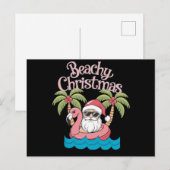 Beachy Kerstmis Tropische vakantie Santa Beach Feestdagenkaart (Voorkant / Achterkant)