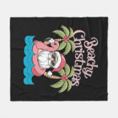 Beachy Kerstmis Tropische vakantie Santa Beach Fleece Deken (Voorkant (Horizontaal))