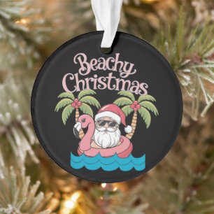 Beachy Kerstmis Tropische vakantie Santa Beach Ornament