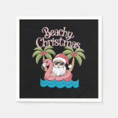 Beachy Kerstmis Tropische vakantie Santa Beach Servet (Voorkant)