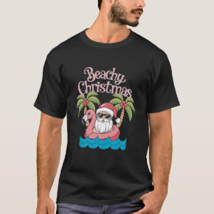 Beachy Kerstmis Tropische vakantie Santa Beach T-shirt