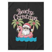 Beachy Kerstmis Tropische vakantie Santa Beach Tafelkleed (Voorkant)