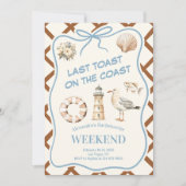 Beachy Lighthouse Lifesaver Coastal Bachelorette Kaart (Voorkant)