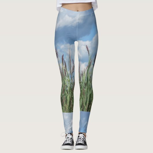 Beachy Marsh Grass Leggings (Voorkant)