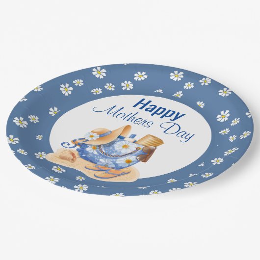 Beachy Moederdag Papieren Bordje (Gekanteld)