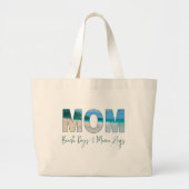 Beachy "MOM" gepersonaliseerde Canvas Canvas tas | (Voorkant)
