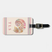 Beachy Monogram Nautilus Tote met stijlvolle strep Bagagelabel (Voorkant horizontaal)