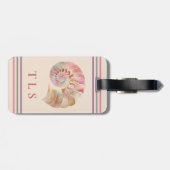 Beachy Monogram Nautilus Tote met stijlvolle strep Bagagelabel (Achterkant horizontaal)
