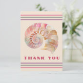 Beachy Monogram Nautilus Tote with Stylish Stripes Bedankkaart (Staand voorkant)