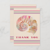 Beachy Monogram Nautilus Tote with Stylish Stripes Bedankkaart (Voorkant / Achterkant)