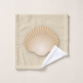 Beachy Neutral Tan Seashells Bad Handdoek (Wasdoekje)