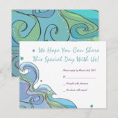 Beachy Ocean Bar Bat Mitzvah RSVP Kaartje (Voorkant / Achterkant)
