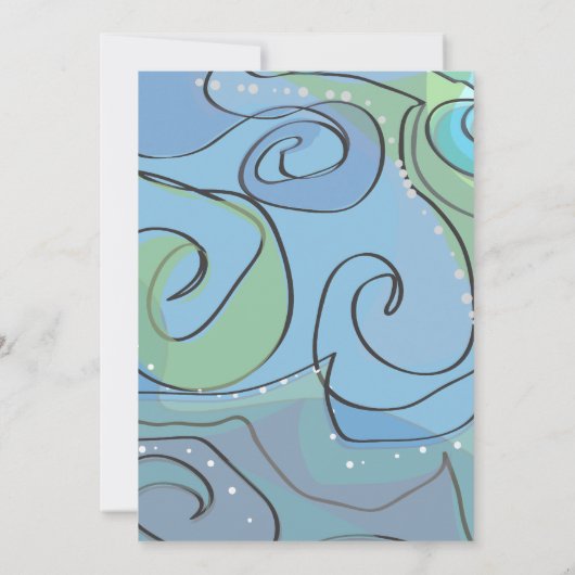 BEACHY Ocean Wave Bar Bat Mitzvah Uitnodiging (Achterkant)