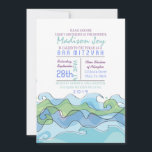 BEACHY Ocean Wave Bar Bat Mitzvah Uitnodiging<br><div class="desc">Al mijn design zijn 1-VAN-A-SOORT originele stukken van kunstwerk ontworpen door mij! Je kunt ze hier alleen vinden! Je kunt me altijd een e-mail sturen op: Marlalove@hotmail.com</div>