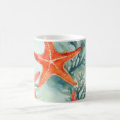 Beachy Oranje zeeschelpen Koffiemok (Center)