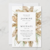 Beachy Pampas Grass Boho Wedding 2 Kaart (Voorkant)