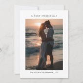 Beachy Pas getrouwd Kerst Tropische Zonsondergang Feestdagenkaart (Voorkant)