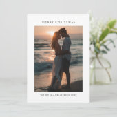 Beachy Pas getrouwd Kerst Tropische Zonsondergang Feestdagenkaart (Staand voorkant)
