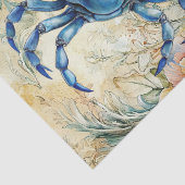 Beachy Pastel  Blue Crab & Shells Decoupage  Tissuepapier (Detail)