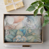 Beachy Pastel  Floral Mermaid & Shells Decoupage  Tissuepapier (Geschenk)