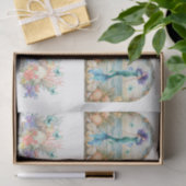 Beachy Pastel  Floral Mermaid & Shells Decoupage  Tissuepapier (Geschenk)