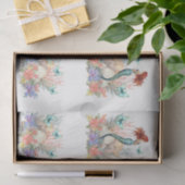 Beachy Pastel  Floral Mermaid & Shells Decoupage Tissuepapier (Geschenk)