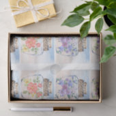 Beachy Pastel Watercolor Florals & Jar  Decoupage  Tissuepapier (Geschenk)