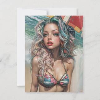 Beachy Pinup Design 1 Briefkaart