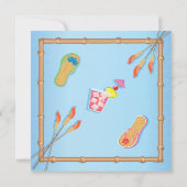 Beachy Poolside Bridal Shower Invitation Kaart (Achterkant)