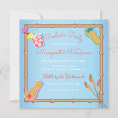 Beachy Poolside Bridal Shower Invitation Kaart (Voorkant)