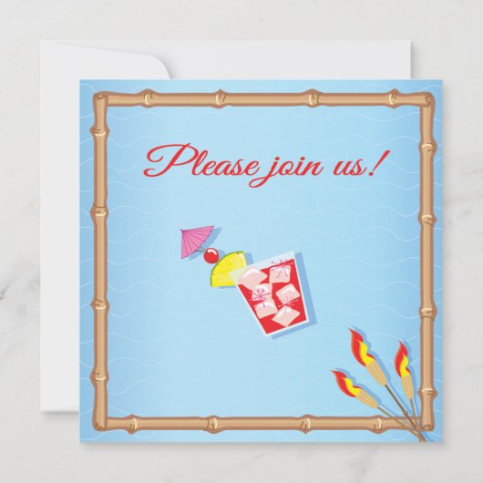 Beachy Poolside Bridal Shower Invitation Kaart (Achterkant)