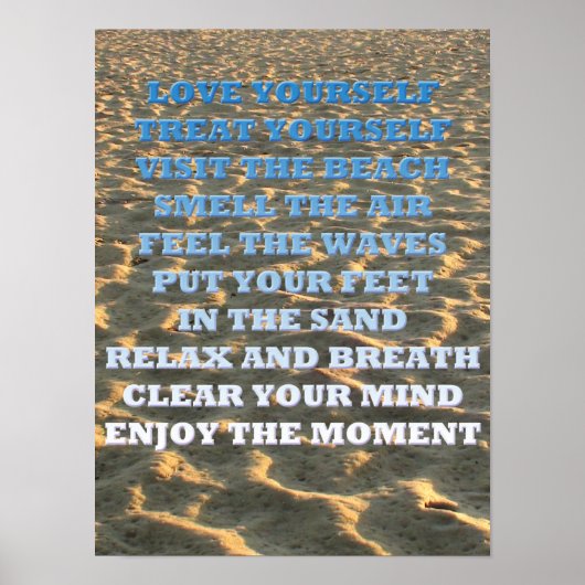 Beachy Quote op een foto van Sandy Beach Poster (Voorkant)