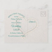 Beachy Sand Dollar Thleding Wedding Save the Date Aankondigingskaart (Achterkant)