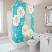 Beachy Sand Dollars + Sandpipersporen Douchegordijn (In situ)