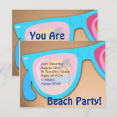 Beachy Shades Beach Party Tijd Kaart (Voorkant / Achterkant)